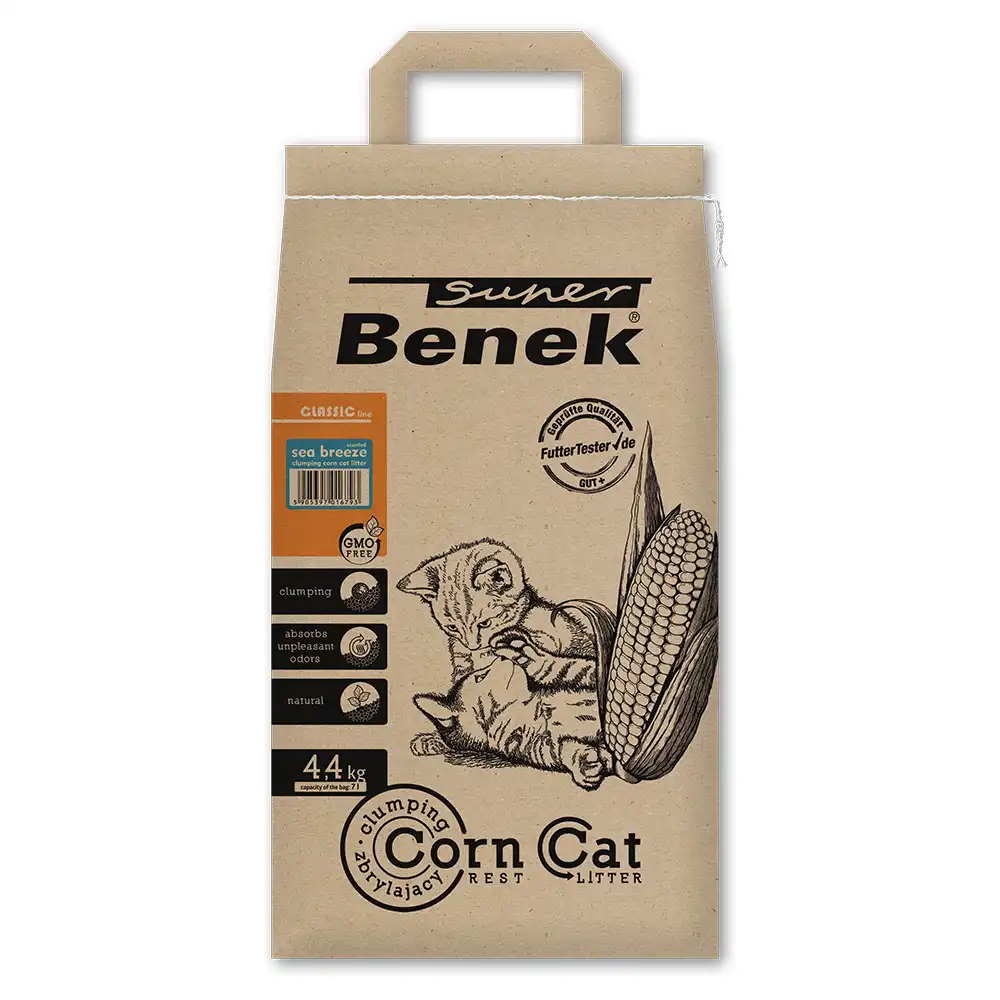 Super Benek Corn Sea Breeze arena vegetal aglomerante - 7 l