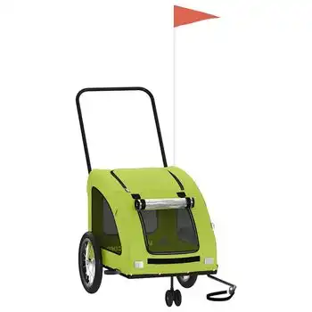 vidaXL Remolque de bicicleta mascotas hierro tela Oxford verde - VIDAXL - Comparador de precios