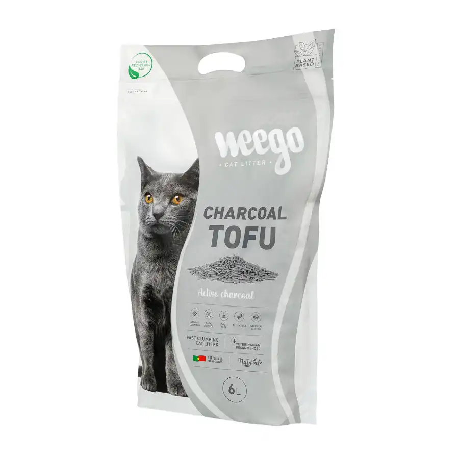 Weego Charcoal Tofu arena aglomerante para gatos 18 L - Weego - Comparador de precios