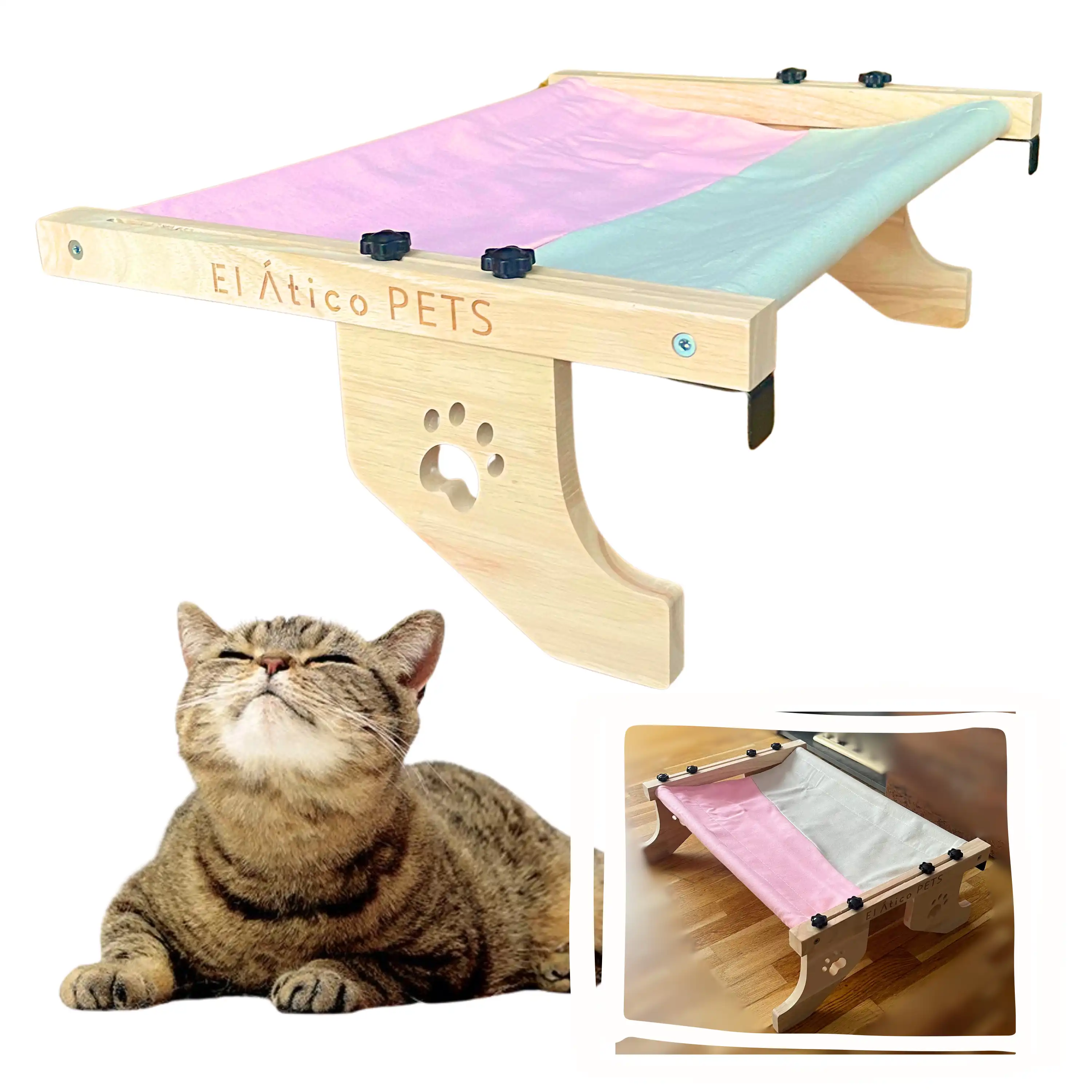 EL ÁTICO PETS Hamaca Gato Ventana. Uso Colgante a 2 Patas o en Suelo con 4 Patas. Cama Gato Radiador. Hamaca Ventana Gato. Cama para Gatos Grande. Cat Bed. Camita para Gatos - EL ÁTICO PETS - Comparador de precios