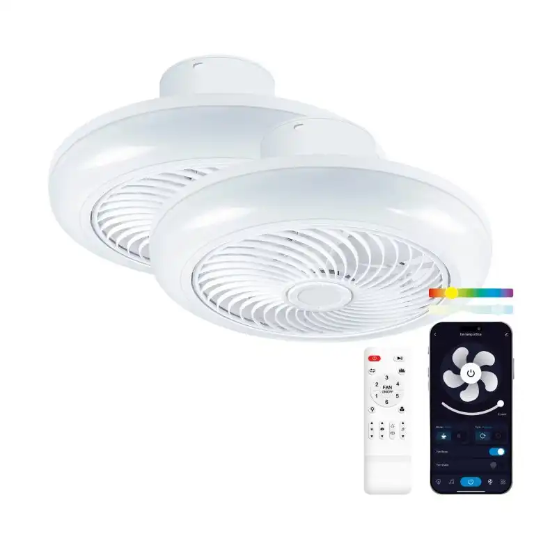 Ksix Siroco 2 Ventilador con Iluminación y Música 46cm de Diámetro, 6 Velocidades 18W