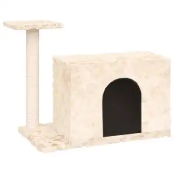 Rascador Para Gatos Con Postes De Sisal Color Crema 51 Cm Vidaxl