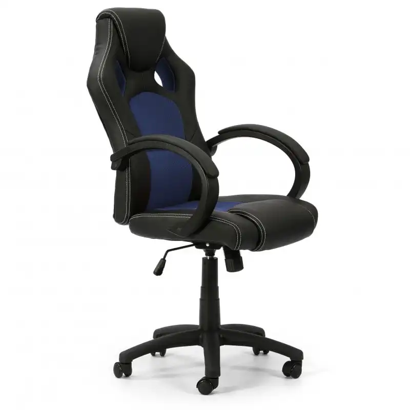 VS Venta-Stock Hamilton Silla de Oficina Reclinable Negro/Azul