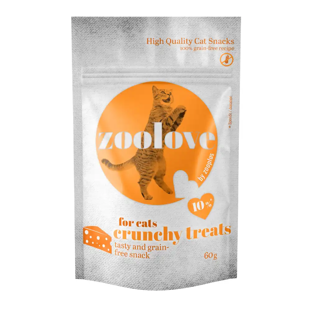 zoolove crunchy treats snacks para gatos - Queso (60 g)
