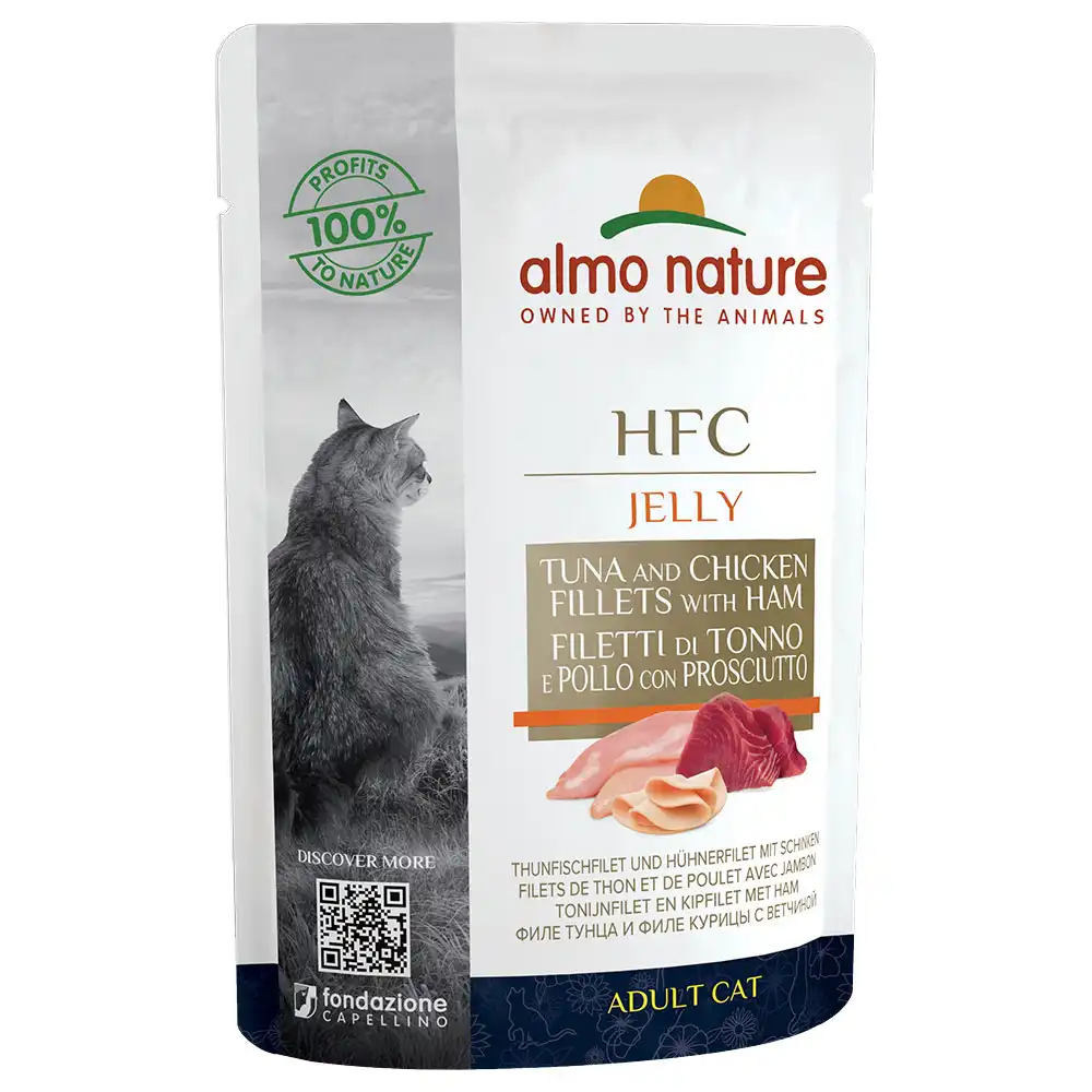 Almo Nature HFC Jelly 6 x 55 g - Atún, pollo y jamón