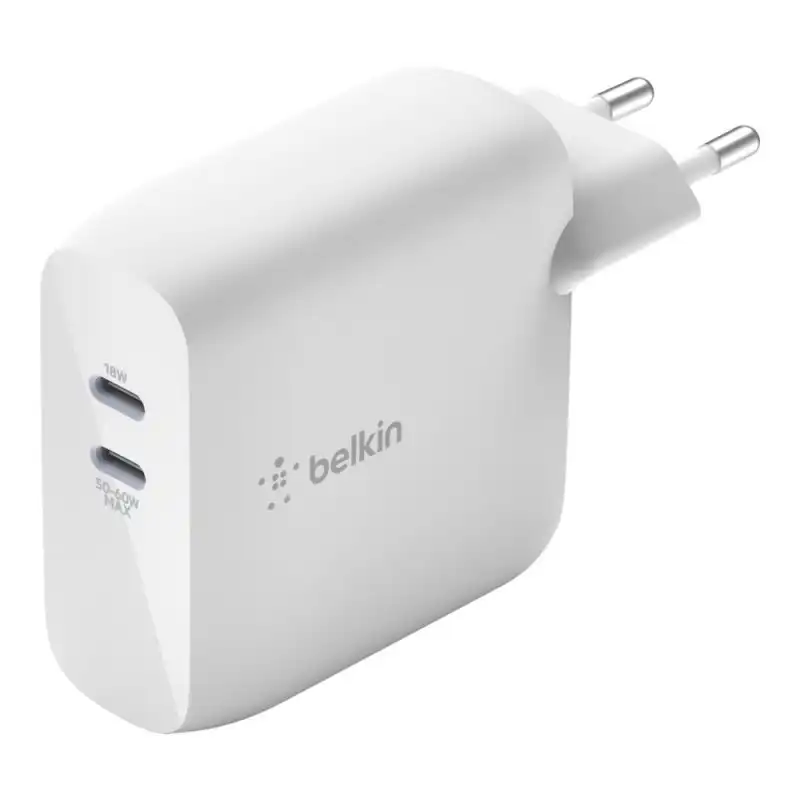 Belkin BoostCharge Cargador de Pared Dual GAN USB-PD de 68 W