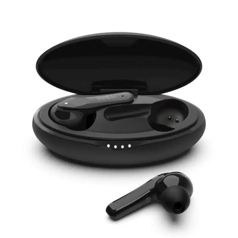 Belkin SoundForm Move Plus Auriculares Inalámbricos Negros con Estuche de Carga Inalámbrica