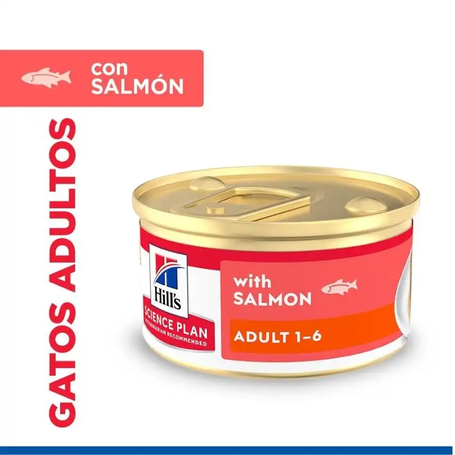 Hill's Science Plan Adult Mousse de Salmón lata para gatos 85 g - Hills - Comparador de precios