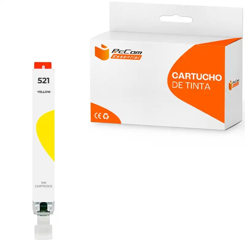 Pccom Essential Cartucho de Tinta Compatible con Canon CLI521 Amarillo
