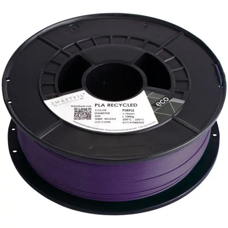 Smartfil PLA Recycled Filamento 3D Fabricado con PLA Reciclado 1.75mm 1000g Purple