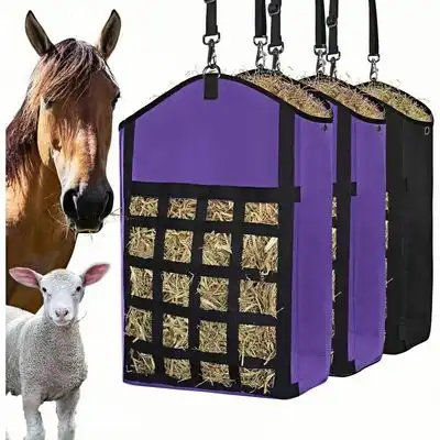 ZooVenture Juego de sacos de heno para caballos, cabras, ovejas y burros - Morado + Negro - Zooventure - Comparador de precios