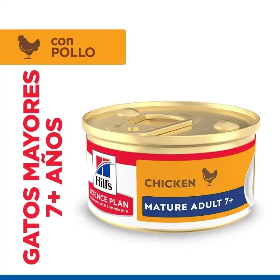 Hill's Science Plan Mature Mousse de Pollo lata para gatos 85 g - Hills - Comparador de precios