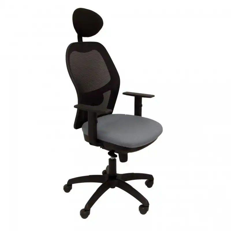 Piqueras y Crespo Jorquera Silla Malla Negra Asiento Bali Gris Medio con Cabecero Fijo