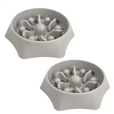 UAMLY Comedero para perros Slow Food con sistema antiahogo - 2. Artículo, gris - Uamly - Comparador de precios