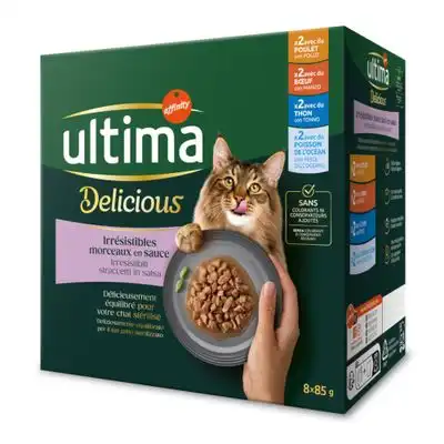 Ultima Cat Sterilised 48 x 85 g - Pack Ahorro - Mix II (pollo, vacuno, atún, pescado de mar) - Affinity Ultima - Comparador de precios
