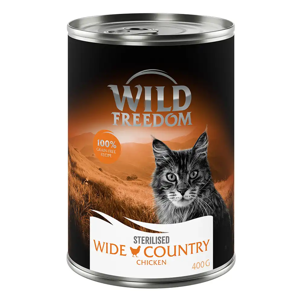 Wild Freedom Adult Sterilised 6 x 400 g - receta sin cereales - Wide Country Sterilised - Pollo puro - Wild Freedom - Comparador de precios