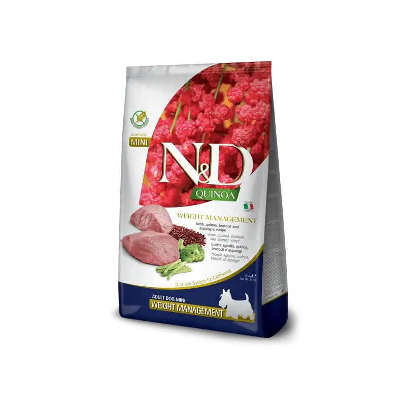 2,5Kg Farmina ND Quinoa Weight Management Pienso para perros minis de Cordero - Farmina - Comparador de precios