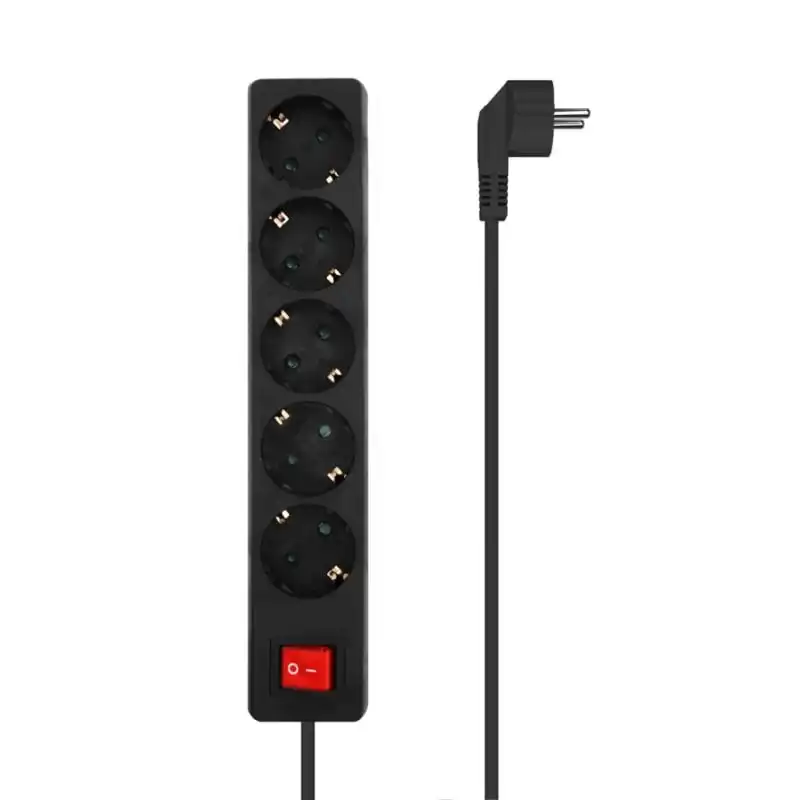 Aisens Regleta con Interruptor 5 Tomas 1.4m Negra