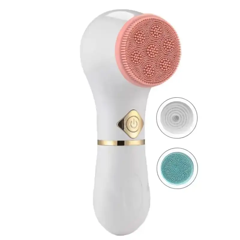 Klack Cepillo de Limpieza Facial Giratorio con Tres Cabezales Intercambiables