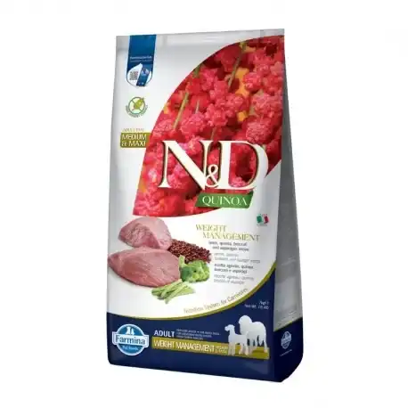 Pienso Farmina ND Dog Quinoa Weight management para perros con cordero, 2.5Kg - Farmina - Comparador de precios