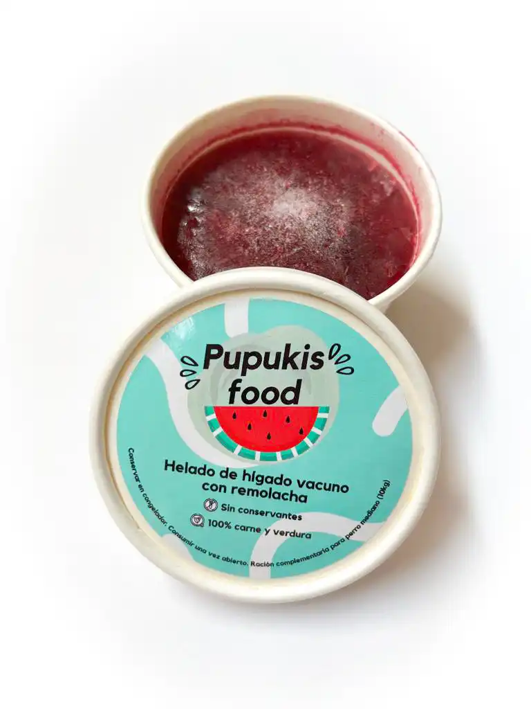 Pupukis Helado de Hígado de Vacuno con Remolacha Natural para perros y gatos - 130 g - Pupukis - Comparador de precios