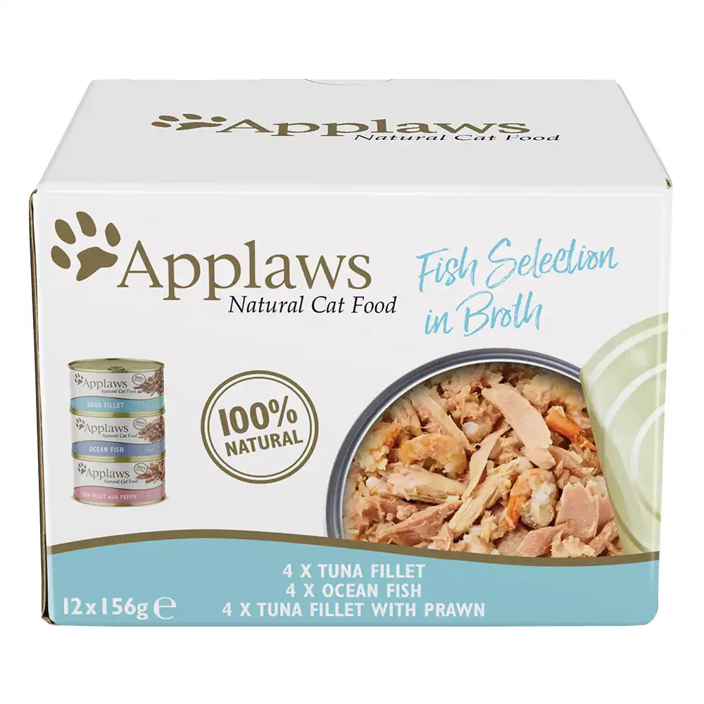 Applaws en caldo 12 x 156 g latas para gatos - Pack de prueba - Pack mixto pescado en caldo