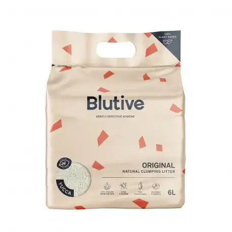 Blutive Lecho Natural Aglomerante de Yuca para Gatos, 6 L - Blutive - Comparador de precios