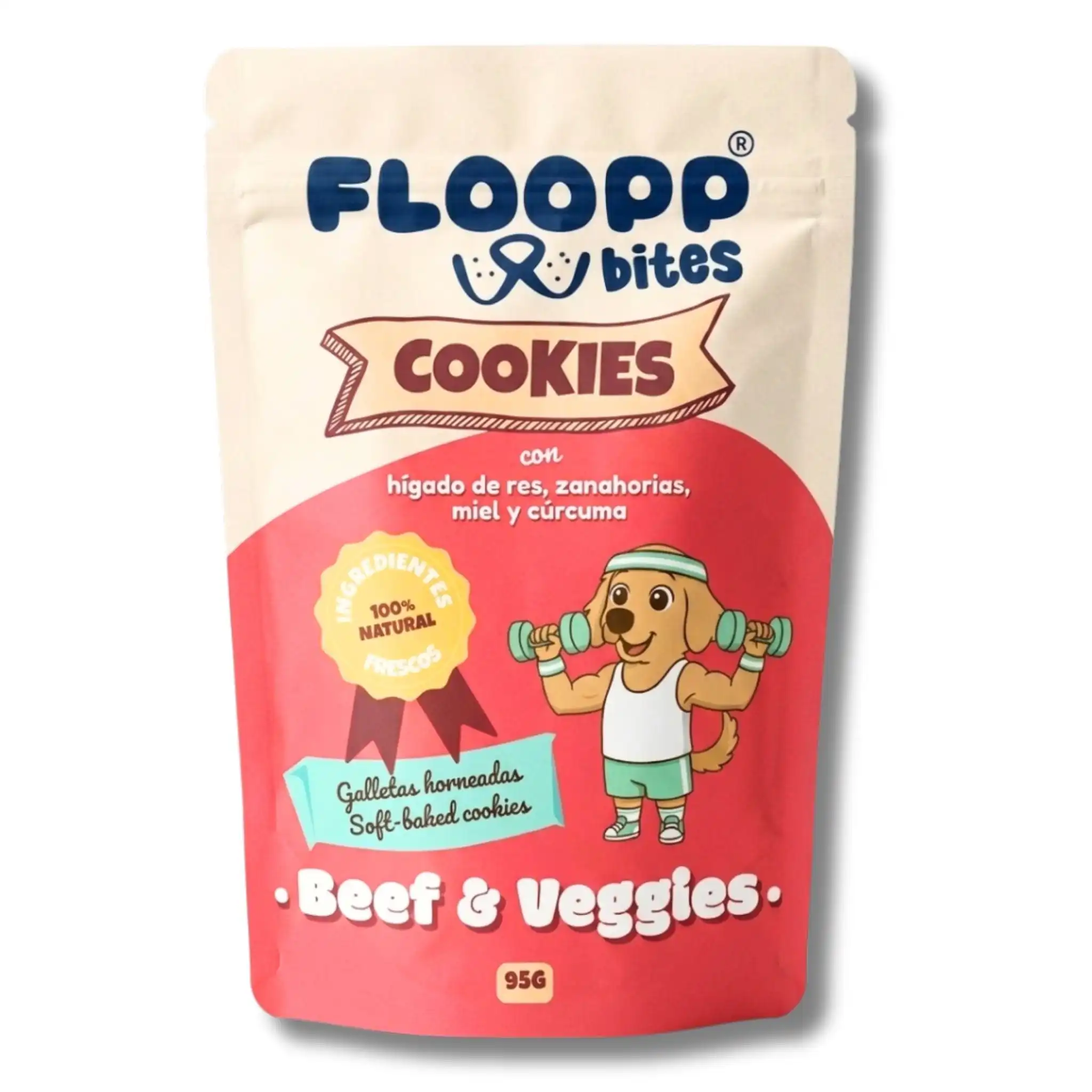 Floopp Bites Galletas Naturales para Perros | Beef & Veggies | 95 g - 95 - Flooppbites - Comparador de precios
