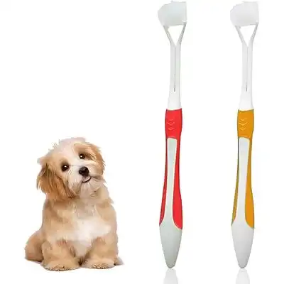 HausPets 2 cepillos dentales perro gato – Rojo/amarillo - Rojo/Amarillo - HausPets - Comparador de precios