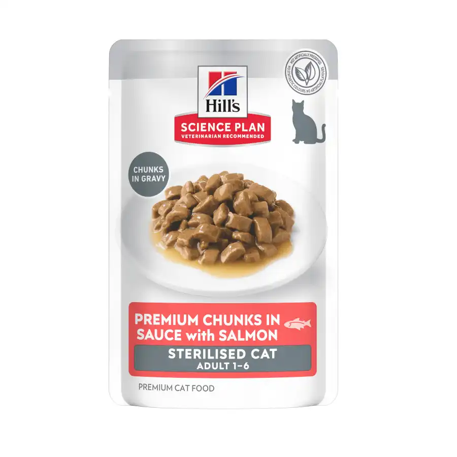 Hill's Science Plan Sterilized Young Adult Salmón sobre para gatos 85 g - Hills - Comparador de precios