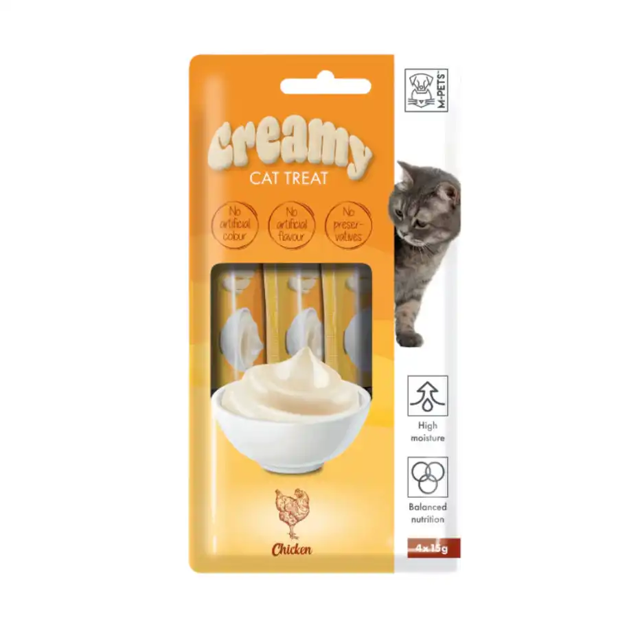 M-Pets Creamy Snack de Frango para gatos 4 sobres x 15 g - M-Pets - Comparador de precios