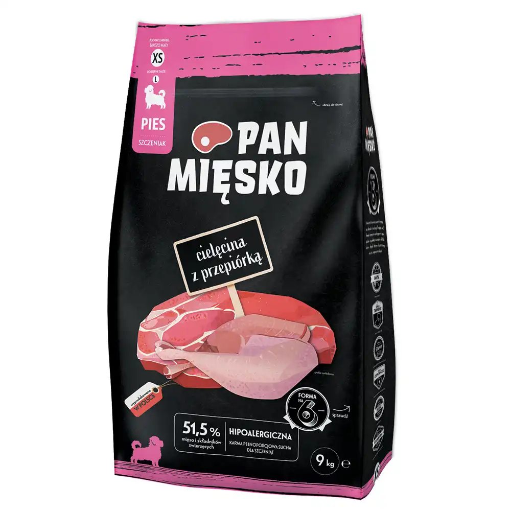 Pan Mięsko XS Puppy ternera con codorniz - 9 kg