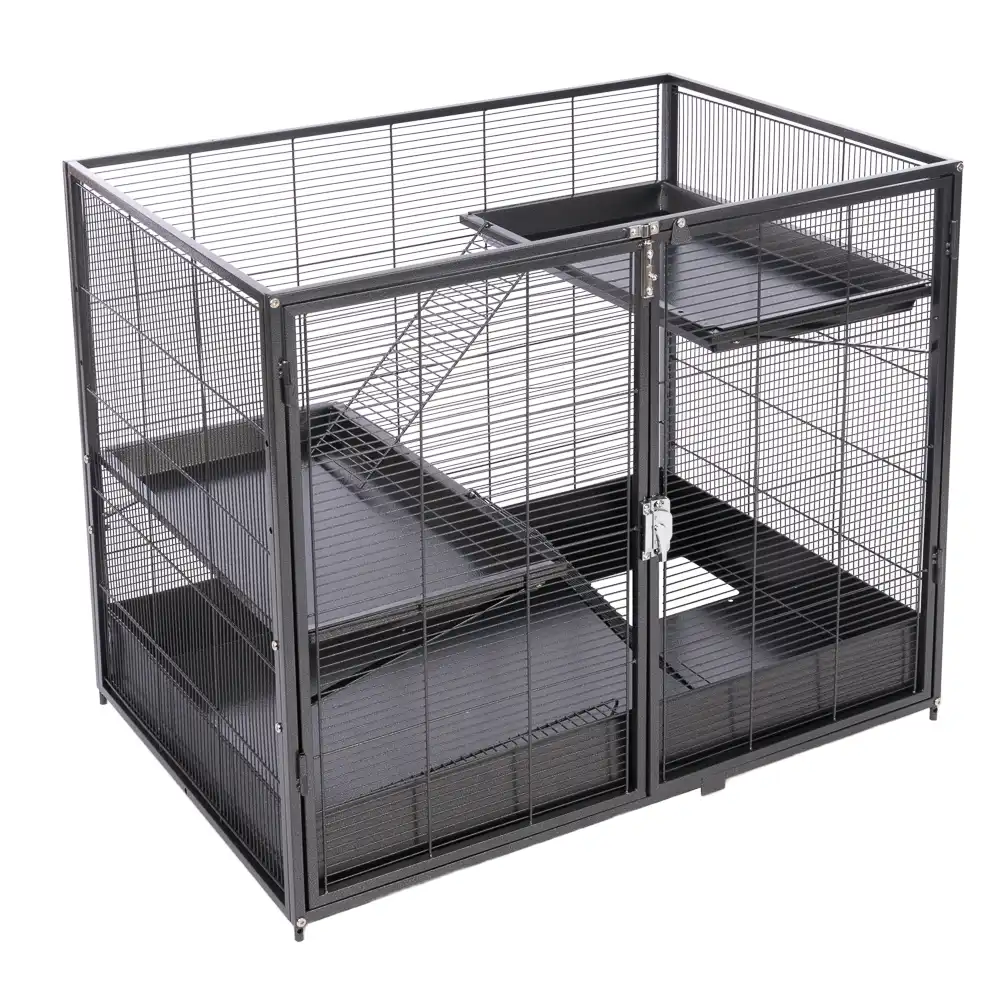TIAKI Jaula para animales pequeños con niveles - Extensiónl: 93,5 x 63 x 73,8 cm (L x An x Al) - TIAKI - Comparador de precios