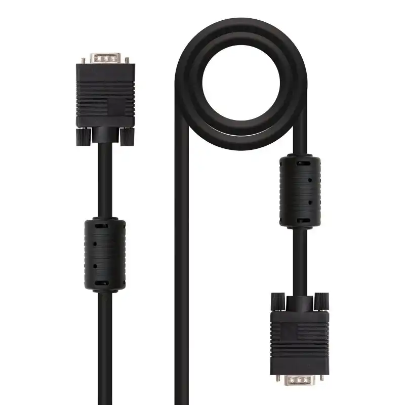 Nanocable Cable SVGA con Ferrita HPDB15 Macho/Macho 20m Negro