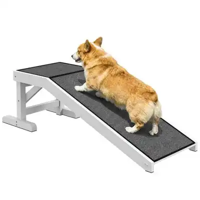 PawHut Rampa para Perro 125x40x35.5 cm Blanco y Gris - 1 Article - PawHut - Comparador de precios