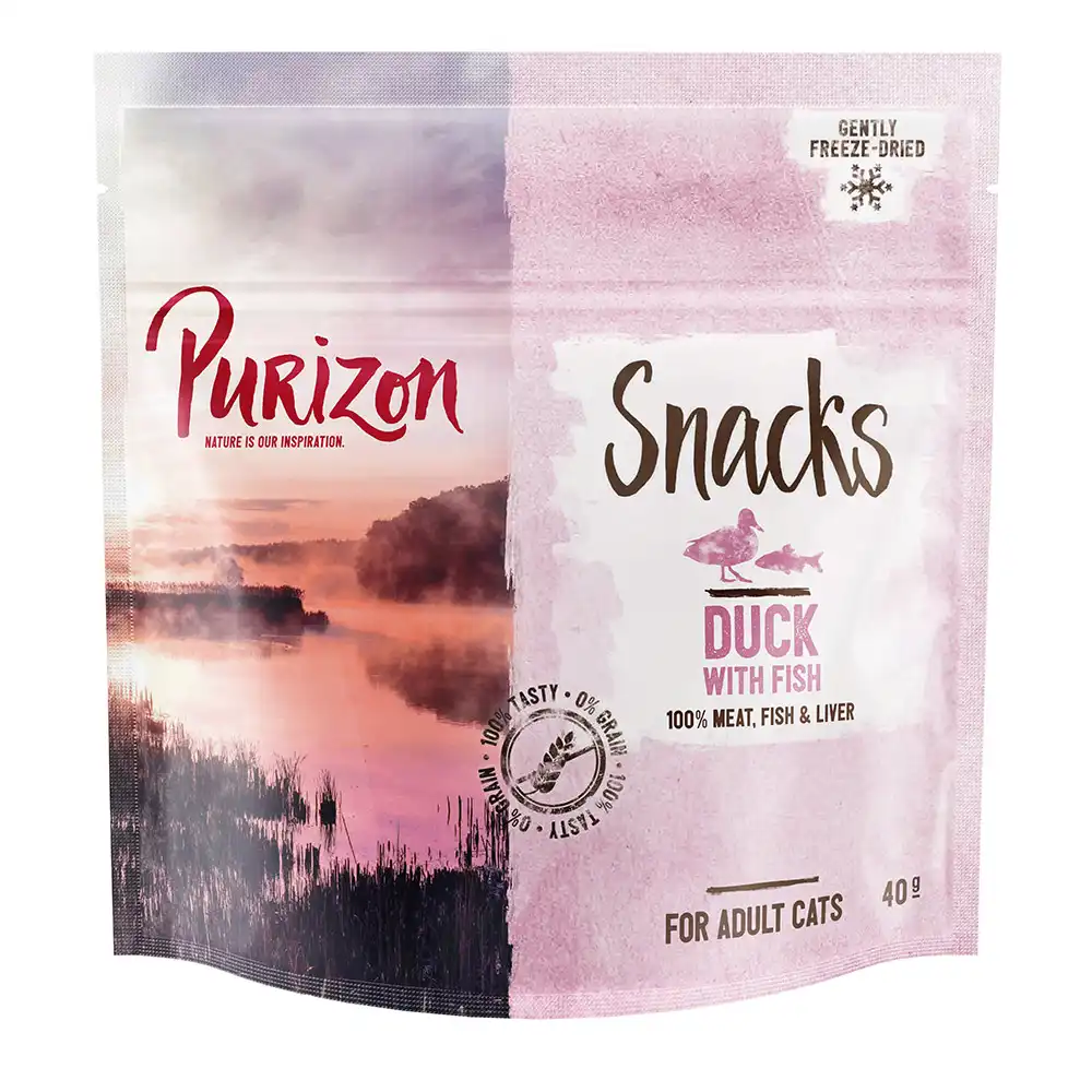 Purizon Snacks sin cereales pato con pescado para gatos - 40 g - Purizon - Comparador de precios