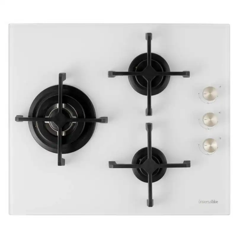 Universal Blue Maia W-Plus Placa de Gas 3 Zonas 60cm Cristal Blanco