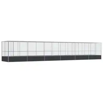 vidaXL Pajarera con extensión de acero color plateado 1246x207x212 cm - VIDAXL - Comparador de precios