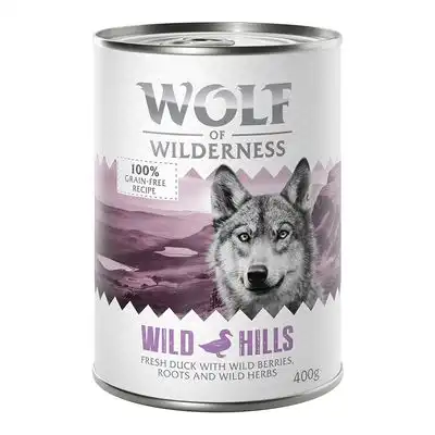 Wolf of Wilderness 6 x 400 g - Wild Hills, con pato - Wolf of Wilderness - Comparador de precios