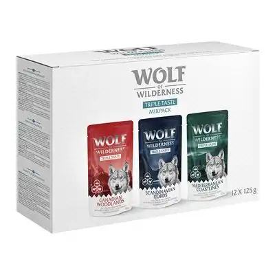 Wolf of Wilderness Triple Taste 12 x 125 g - Pack mixto: Canadian Woodlands, Scandinavian Fjords, Mediterranean Coastlines - Wolf of Wilderness - Comparador de precios