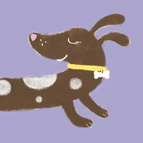 Tarjeta Dibujo Perro marrón con manchas