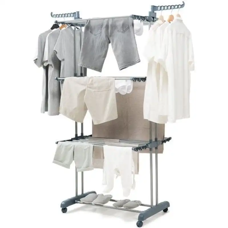 InnovaGoods Dolver Tendedero Plegable Vertical con Ruedas 24 Barras