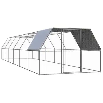 Jaula Gallinero De Acero Galvanizado 3x12x2 M Vidaxl