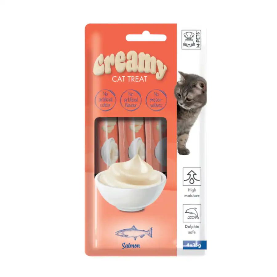 M-Pets Creamy Snack de Salmão para gatos 4 sobres x 15 g - M-Pets - Comparador de precios