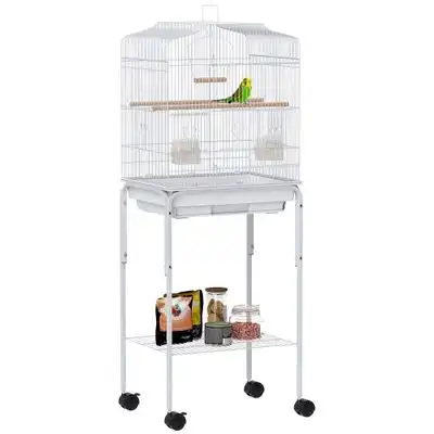 PawHut Jaula para Pájaro 46.5x36x124 cm Blanco - 1 Article - PawHut - Comparador de precios