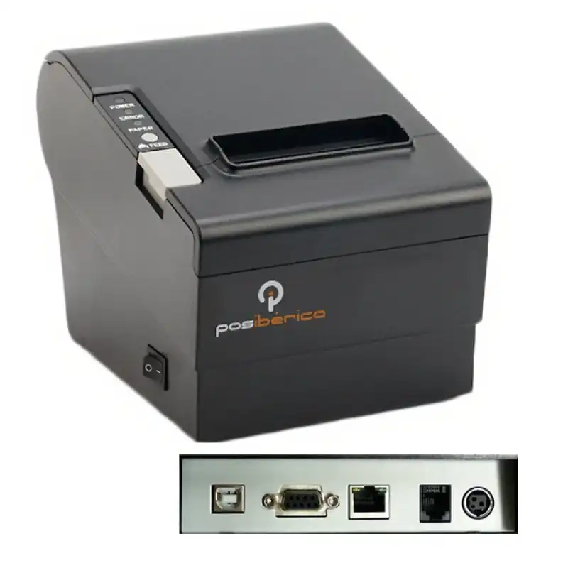 Posiberica P80 Plus Impresora Tickets USB Negra