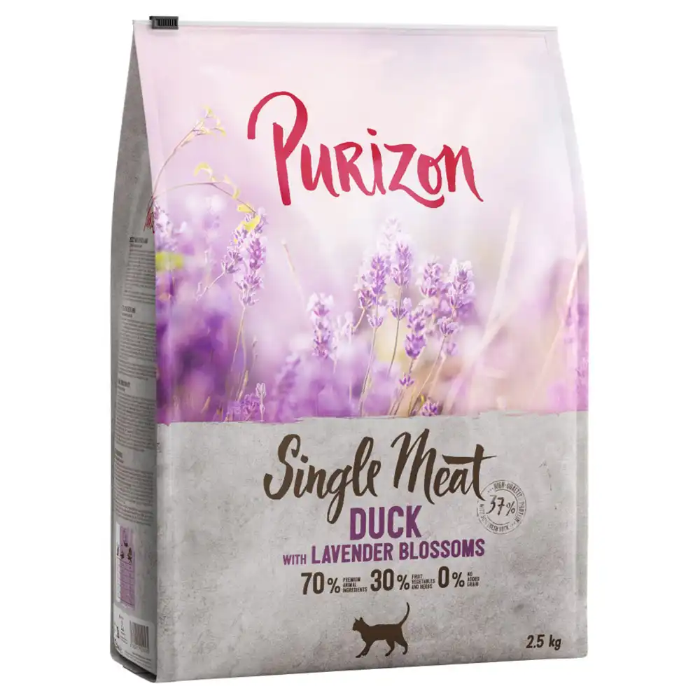 Purizon Single Meat con pato y flores de lavanda pienso para gatos - 2,5 kg - Purizon - Comparador de precios