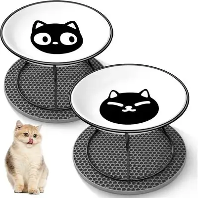UAMLY Comedero elevado para gatos con alfombrilla de silicona - 2 piezas - Uamly - Comparador de precios