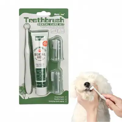 FurryFusion Set de cepillo y pasta de dientes para perros - sabor a carne - Furry Fusion - Comparador de precios