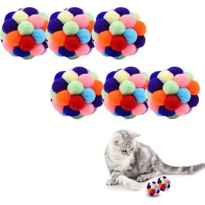 HausPets 6 bolas arcoíris de peluche con forma de gato y campana - Artículo 1 - HausPets - Comparador de precios